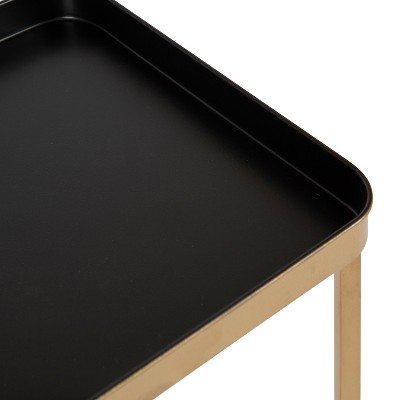 Celia Magnetic-Top Black Metal Foldable Accent Table