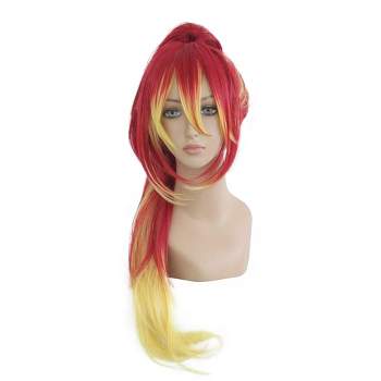 Unique Bargains Wigs Wigs for Women 31" Red Blonde with Wig Cap