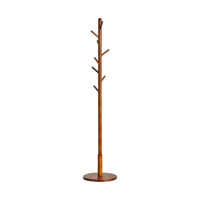 Apex Vanguards Cherry Thick Wooden Freestanding Coat Rack