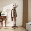 74" Heavy Duty Wooden Coat Rack Stand with 11 Hooks, Freestanding Coat Tree for Entryway, Hallway, Bedroom, Office - 2 of 4