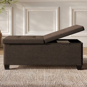 StorageBud Storage Ottoman for Bedroom End of Bed, Fabric Storage Bench, Large Storage Ottoman Bench, Entryway Bench with Storage - 1 of 4