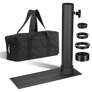 Yescom Flag Pole Tire Mount Portable Metal Tailgate Camping 20ft 25ft 30ft Adjustable Flagpole Holder Black - 1 of 4