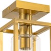 YANSUN 5.51 in. Gold 1-Light Cage Semi Flush Mount Ceiling Light with Glass Shade for Living Room Bedroom - 3 of 4