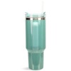 100 North 40 Ounce Stainless Steel Double Wall Insulated Glitter Travel Tumbler With Handle, Straw, and Lid, Schnauzer Dog Teal - 2 of 4