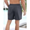 Men's Swim Trunks Quick Dry Swim Shorts with 4 Pockets for Men Dark Gray S - 2 of 4