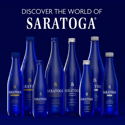 Saratoga Sparkling Spring Water Bottles - 12 Pack/12 Oz Glass Bottles