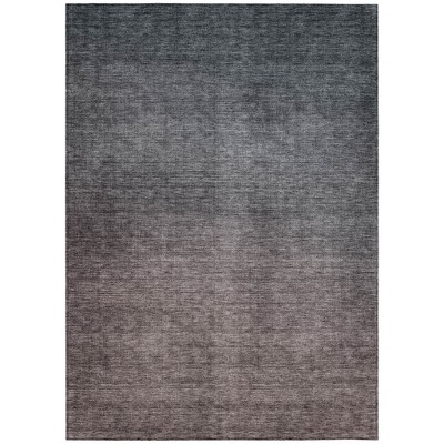Gray Charcoal And Brown Ombre Washable Indoor Outdoor Area Rug