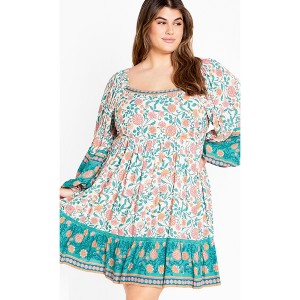 Women's Plus Size Aurora Mini Dress - gardenia | CITY CHIC - 1 of 4