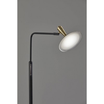 Mid-Century Modern Matte Black LED Floor Lamp with Touch Smart Switch