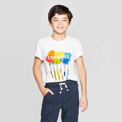 Boys' Short Sleeve Graphic T-Shirt - Cat & Jack™ White