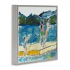 Stupell Industries Kids on Swimming Dock Abstract Framed Giclee Art, Gray, 24" x 24" - 2 of 4