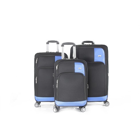 Mirage ML-222-SKYBLUE 28 24 & 20 in. Letty Soft Shell Lightweight Expandable 360 Dual Spinning Wheels Combo Lock Luggage Set Sky Blue - 3 Piece