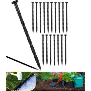 50-Pack Plastic Edging Stakes, 8-Inch Edging Spikes, Spiral Nylon No Dig Landscape Spikes for Anchoring Paver Edging Tent Stakes - 1 of 4