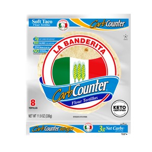 La Banderita Carb Counter Keto Friendly White Tortilla Wraps - 11.9oz/8ct - 1 of 4