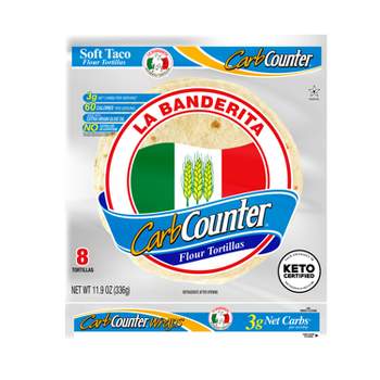 La Banderita Carb Counter Keto Friendly White Tortilla Wraps - 11.9oz/8ct