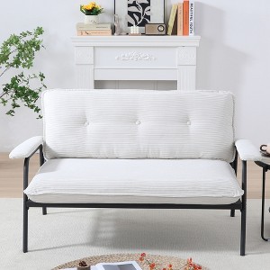 NicBex Modern Loveseat Sofa Small Couch with Sturdy Metal Frame,Corduroy Lounge Sofa Chair for Living Room,Apartment - 1 of 4