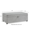 Sapphtopaz Modern Large Storage Ottoman Upholstered Vanity Stool with Wheels Foot Stool Storage Bench for Living Room, Bedroom, Entryway - 3 of 4