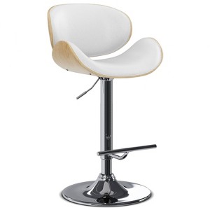 Sapphtopaz 1PC Adjustable Bar Stools with Bentwood Back, Swivel Counter Height Bar Stool with Upholstered, High Chair for Kitchen Island - 1 of 4