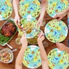 Hachikiko Animal World Map Paper Dinner Plates, Dessert Plates, Safari Woodland Atlantic Blue Ocean Animals Birthday Party Supplies ,9 Inch, 50 Pack - 4 of 4