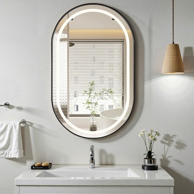 CSBDHOME 21"W x 34" H LED Lighting Recessed Framed Medicine Cabinet