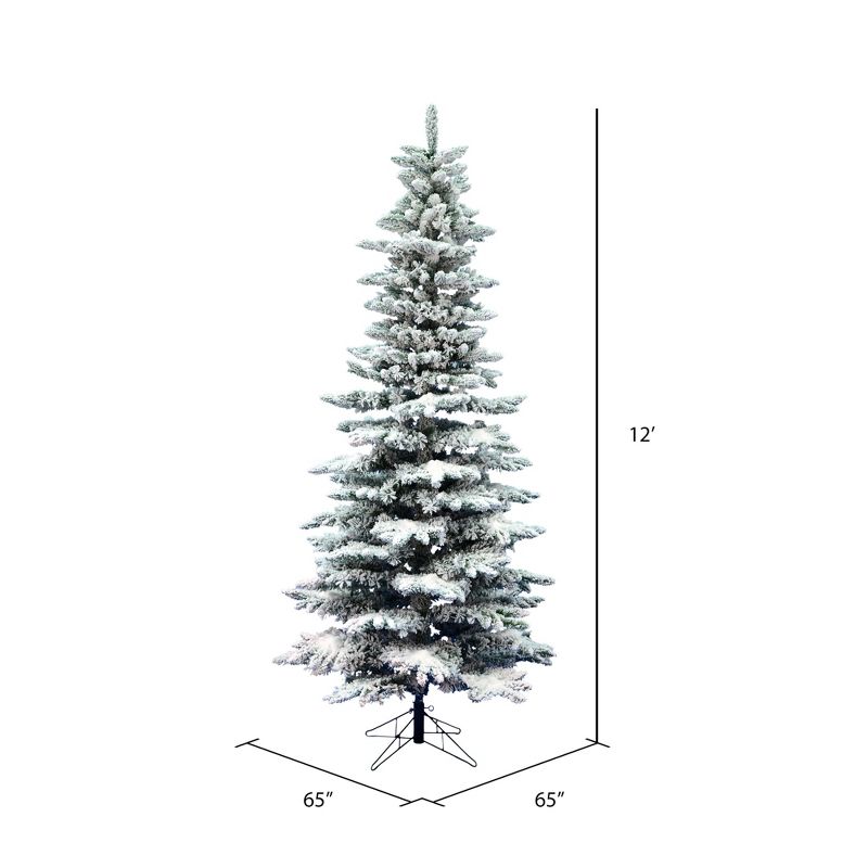 Vickerman Flocked Utica Fir Slim Artificial Christmas Tree, 3 of 6