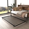 Zevemomo Twin Daybed with Trundle, with Sliding Barn Door Headboard LED Lights£¬Heavy Duty Metal Daybed for Living Room Bedroom Guest Room, Brown - 2 of 4
