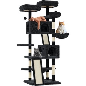 66" Multi-Level Cat Tree w/Sisal Scratching Posts, Condos, Hammock & Perch – Durable Tower for Multiple Cats - 1 of 4