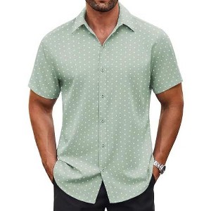 mens light green dress shirt Slim Fit Lime Button Down Ellissa DS3003 Now some folks call this an apple green satin shirt and others are more firm in their belief that this is a lime green color satin dress shirt COOFANDY Short Sleeve Dress Shirt