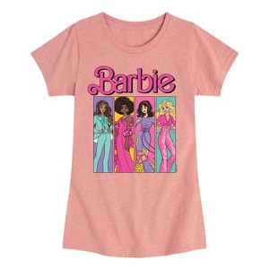 Girls' - Barbie - Barbie 70S Panels- Girls Fitted Short Sleeve Graphic T-Shirt Fitted Short Sleeve Graphic T-Shirt - 1 of 4