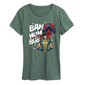 Women's - Marvel - Bah Hum Bub Wolverine And Deadpool Short Sleeve Graphic T-Shirt - 1 of 4
