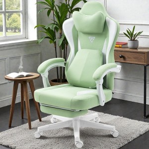 Mshliw Ergonomic Gaming Chair with Adjustable Height, 360° Swivel, PU Leather High-Back Computer Chair with Headrest, Office Chair, Desk Chair - 1 of 4