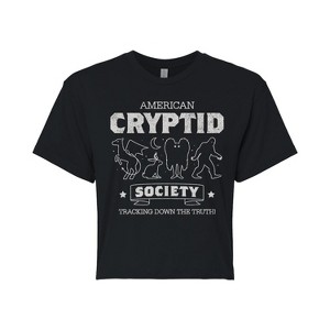 Women's - Instant Message - Cryptid Society Cropped Graphic T-Shirt - 1 of 4