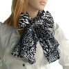 Slickblue Leopard Animal Print Silk Scarf – Black & White, Soft, Lightweight, Stylish Women's Shawl – Two Sizes - 3 of 4