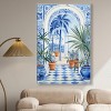 Art Remedy Blue and White Palms Tropical Bathroom Wall Art Framed - 2 of 4