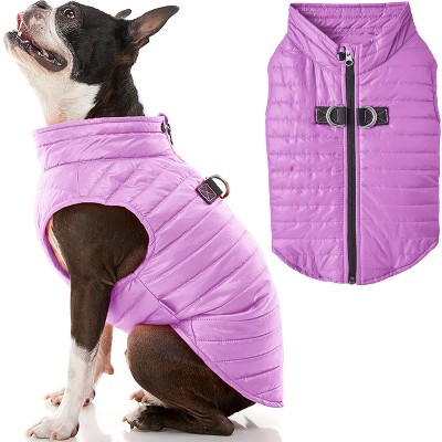Gooby Puffer Vest Dog Jacket Purple, Small