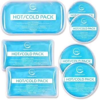 Allsett Health Reusable Hot And Cold Gel Ice Packs For Injuries - Cold Compress, Ice Pack, Gel Ice Pack, Knee, Hand, Leg, Foot, Flexible- 7 Pack Blue