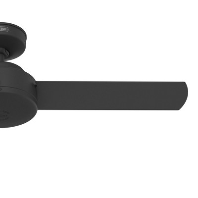Hunter 44" Presto Ceiling Fan Matte Black Finish - Modern Design with 3 Blades for Indoor Use, Wall Control Included