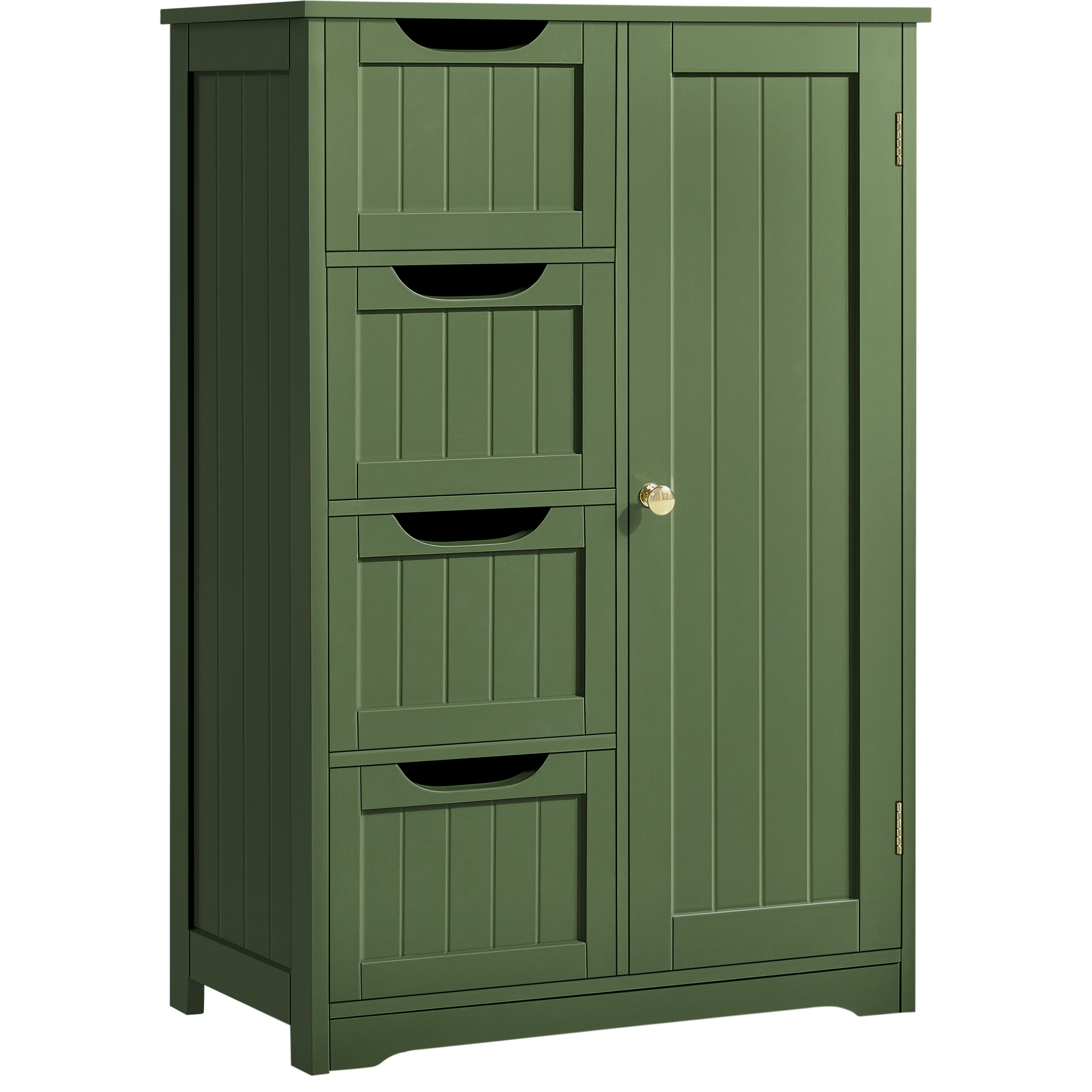 Yaheetech Wooden Bathroom Floor Cabinet with 4 Drawers Green