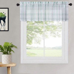 Buffalo Plaid Gingham Pattern Yarn-Dyed Short Curtains - 1 of 4