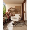 Oversize 360° Swivel Rattan Egg Chair Patio Rotating Egg Basket Lounge Chair for Patio - 3 of 4