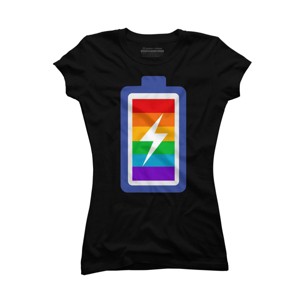 Adult Design By Humans Pride Charging Battery By PINHEAD66 T-Shirt - 1 of 2