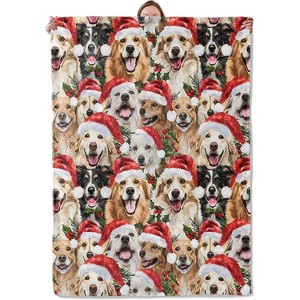 Lomsoe Christmas Puppy Throw Blanket Flannel Throw Blanket, Cute Puppy with Santa Hats Blankets, Super Soft Cozy Throw Blankets for Home Sofa Couch - 1 of 3