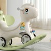 Garvee toddler rocking horse with Push Handle, Balance Bike Ride On Toys with Backrest Balance Board for Girls Boys Birthday Christmas Gifts - 4 of 4