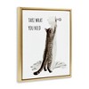 Stupell Industries Take What You Need Toilet Paper Cat Floating Frame Canvas Art, Gold, 17" x 21" - 2 of 4