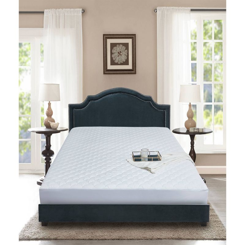 Damask Dual Action Mattress Pad (Stain & Water Repel) White - Blue Ridge Home Fashions, 2 of 7