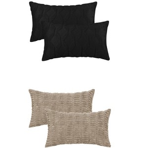 REGALWOVEN 4 Pcs Modern Solid Texture Throw Pillow Covers - 1 of 4