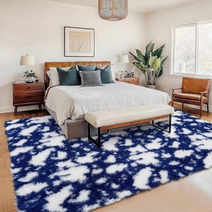 Ultra-Soft Shag Area Rug with Modern Cow Print, Thick Plush Fluffy Carpet, Non-Slip for Living Room, Bedroom, Kids Room or Dorm Home Decor. - 1 of 4
