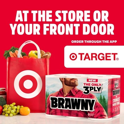 Brawny Tear-A-Square Paper Towels - 10 Triple Rolls - 3-Ply - 114 Sheets