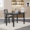 MAYEERTY Black Wooden Kitchen Chairs with Wood Legs, Nonslip Foot Pads Upholsteres Armless Chairs Set of 2 - 2 of 4