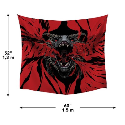 Game of Thrones Dragon Tapestry in Black and Red Polyester